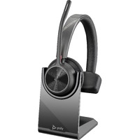 Poly Voyager 4300 UC 4310 Wired/Wireless Over-the-head, On-ear Mono Headset - Black - Microsoft Teams Certification - Google Assistant, Siri - - - cm