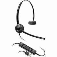 Poly EncorePro 545 Wired Over-the-head, On-ear Mono Headset - Black - Microsoft Teams Certification - Monaural - Supra-aural - 217.9 cm Cable - Noise