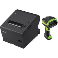 EPSON POS BUNDLE x2 TM-T88VII-612 Desktop Direct Thermal Printer -x2 LI3608-ER Rugged USB Kit ZEBRA