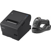 Epson TM-T88VII-612 Desktop Direct Thermal Printer + Zebra LI4278 Black with Stand USB
