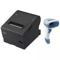 Epson TM-T88VII-612 Desktop Direct Thermal Printer + Zebra DS2208-HC with Shielded USB Cable