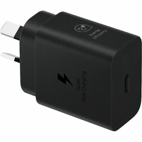 Samsung 25 W AC Adapter - Universal Adapter - For Smartphone, Workstation - 120 V AC, 230 V AC Input - 5 V DC, 9 V DC, 3.3 V DC Output - 3 A - Black