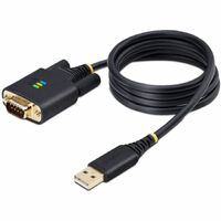 StarTech.com 3ft (1m) USB to Serial Adapter Cable, COM Retention, FTDI IC, DB9 RS232, Interchangeable DB9 Screws/Nuts, Windows/m
