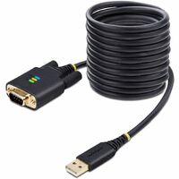 StarTech.com 10ft (3m) USB to Serial Adapter Cable, COM Retention, FTDI, DB9 RS232, Interchangeable DB9 Screws/Nuts, Windows/macOS/Linux - Add a DB9
