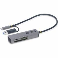 StarTech.com USB 3.0 Multi-Media Memory Card Reader, SD/microSD/CompactFlash, USB-C 5Gbps External Card Reader with Attached USB