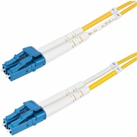 1M (3.3FT) LC TO LC (UPC) OS2 SINGLE MODE DUPLEX FIBER OPTIC CABLE 9/125µM 10G BEND INSENSITIVE LOW INSERTION LOSS LSZH FIBER PATCH CORD