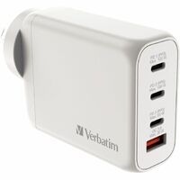 Verbatim 100 W AC Adapter - 1 Pack - Universal Adapter - 1 USB - 3 USB Type-C - For Notebook, Tablet PC, Smartphone, Gaming Console, MacBook Pro, -