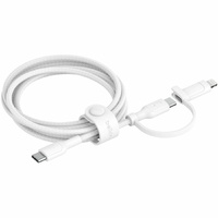 BOOSTCHARGE 2-IN-1 USB-C & LIGHTNING BRAIDED CABLE 1.5M - WHITE