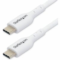 StarTech.com 1m (3.3ft) White USB-C Charging Cable, USB 2.0 Type-C Laptop Charger Cord, 60W Power Delivery, TPE Jacket, Data Transfer Cable - USB-C a