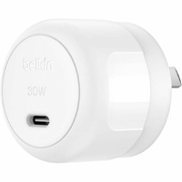 Belkin BoostCharge 30 W AC Adapter - Universal Adapter - 1 USB Type-C - For iPhone, Charger, iPad Air, iPad mini