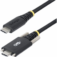 StarTech.com 6.6ft (2m) USB-C Charging Cable, Side Screw Locking, 240W (5A) PD EPR, Silicone Jacket w/Braid, Rugged USB 2.0 Cord, USB-IF - Side Screw