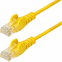 StarTech.com 2.5m Yellow Slim CAT6 Ethernet Cable, Snagless RJ45, UTP, LSZH, 28AWG Pure Bare Copper, Slim Network Patch Cord, Fluke Tested - Slim UTP