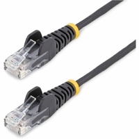 StarTech.com 5m Black Slim CAT6 Ethernet Cable, Snagless RJ45, UTP, LSZH, 28AWG Pure Bare Copper, Slim Network Patch Cord, Fluke Tested - Slim UTP