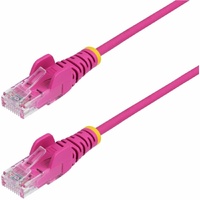 StarTech.com 7m Pink Slim CAT6 Ethernet Cable, Snagless RJ45, UTP, LSZH, 28AWG Pure Bare Copper, Slim Network Patch Cord, Fluke Tested - Slim UTP and