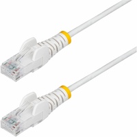 StarTech.com 1.5m White Slim CAT6 Ethernet Cable, Snagless RJ45, UTP, LSZH, 28AWG Pure Bare Copper, Slim Network Patch Cord, Fluke Tested - Slim UTP