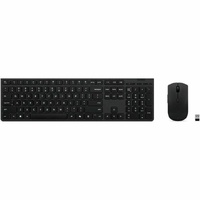 Lenovo Professional Keyboard & Mouse - English (US) - USB Type A Scissors Wireless Bluetooth/RF 2.40 GHz Keyboard - Keyboard/Keypad Color: Grey - USB