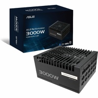 ASUS Pro WS 3000W Platinum PSU delivers exceptional voltage stability and advanced power delivery for professionals supporting up to four graphics to