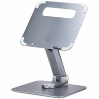 StarTech.com Telescopic Laptop Stand, 360 Swivel Base, Rotating Computer Riser for Desk, Adjustable Height/Tilt, Max 11lb/5kg, Aluminum - Raise a to