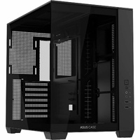 ASUS A32 Black ATX dual-chamber case with panoramic design supporting up to 420mm graphics cards in length 360mm radiators and CPU air coolers up to