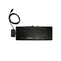Black Cleanwipe Pro Keyboard - Black RDR-80532BKU WAVE ID Plus Mini V3 USB SDK Reader - Left Side w/ Card Reader Mount. Incl. Key Fitted Silicone