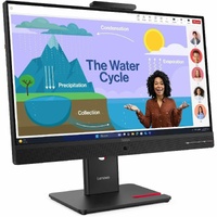 ThinkVision T24D-4v 23.8in IPS 1920x1080 1x HDMI 2.1 TMDS 1x DP 1.4 1x DP 1.4 Out 1x USB-C Cam Mic Spk Tilt Swivel Pivot Height Adj Stand1x USB-C 3x