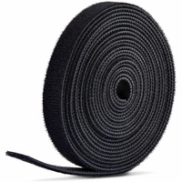 StarTech.com 75ft (22.8m) Hook and Loop Roll, 0.5in Wide, Black, Cut-to-Size Reusable Cable Ties, Fastener Tape, Adjustable Fabric Wraps - Organize -