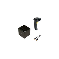 TM-M30III MOBILE POS DIRECT THERMAL PRINTER + LS2208 BLACK WITH STAND USB KIT