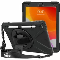 Strike Rugged Case with Hand Strap and Lanyard For Apple iPad 10.2in (7th Gen 8th Gen 9th Gen)
