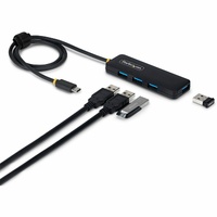 StarTech.com 4-Port USB-C Hub, 5Gbps, Bus Powered, USB-C to 4x USB-A Mini Hub, Extra Long 2ft/61cm Host Cable, 70% PCR Plastic Housing - Connects up