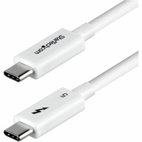 StarTech.com 1.5ft (50cm) Thunderbolt 5 Cable, 80Gbps/120Gbps, 240W PD, 8K 60Hz, Certified Thunderbolt Cable - White - Certified Thunderbolt 5 Cable