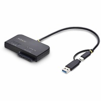 StarTech USB-C/USB-A to M.2 NVMe and 2.5in/3.5in SATA Adapter, 10Gbps, Tool-Free External SSD Hard Drive Reader, B+M/M-Key - USB-C/USB-A to NVMe and