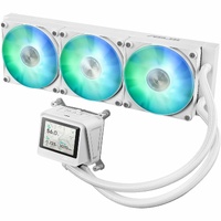 ASUS MAX Gaming LC 360 ARGB LCD White Edition all-in-one CPU liquid cooler with advanced cooling performance vivid 2.4 IPS screen pre-installed ARGB