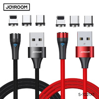 360?Magnetic Phone Charger Joyroom with soft lighting Type-C Micro USB Red Black
