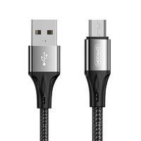 Micro USB Cable Joyroom 1.0M Fast Charging Charger nylon Cord For Android Samsung Galaxy Black
