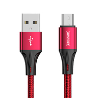 Micro USB Cable Joyroom 1.0M Fast Charging Charger nylon Cord For Android Samsung Galaxy Red