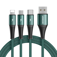 3 in 1 Phone Charging Cable Cable Joyroom For iPh iPad Samsung Android Green