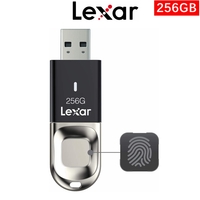 USB 3.0 Lexar 256GB JumpDrive F35 Finger Print Flash Drive 150MB/s LJDF35-256BBK