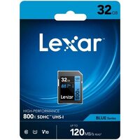 SD Card Lexar 32GB Professional High-Performance 800x SDHC UHS-I DSLR Cameras