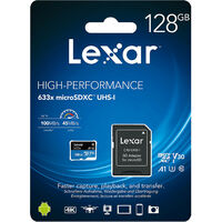 Lexar 128GB Micro SD Card SDHC UHS-I High Performance 633x 100MB/s U1 4K Mobile Phone TF Memory Card