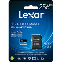 Lexar 256GB Micro SD Card SDHC UHS-I High Performance 633x 100MB/s U1 4K Mobile Phone TF Memory Card