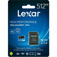Lexar 512GB Micro SD Card SDHC UHS-I High Performance 633x 100MB/s U1 4K Mobile Phone TF Memory Card