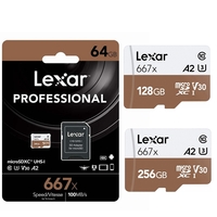 Lexar Micro SD Card SDXC UHS-I Professional 667x Mobile Phone TF Memory Card U3 4K V30 A2 100MB/s