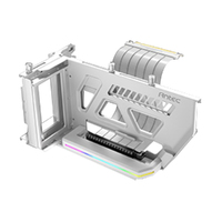 Antec RGB Adjustable Shift PCI Vertical GPU Bracket PCI-E 4.0 Riser Cable white (190mm) for 4090 & 7900 XTX Cards. E-ATX, ATX, Case. 4 PCI required