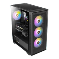 Antec AX81 E-ATX, 1x 360mm Radiator Front, 4x ARGB 12CM Fans 3x Front & 1x Rear included. RGB controller for six fans. Mesh Tempered Glass Case - SI