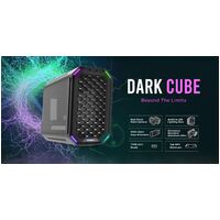 Antec Dark Cube M-ATX, Dual Front Panel, Slide Open Structure, USB-C, LED Light Bars, Aluminum Alloy, 14CM ARGB x 2, 12CM x 1 installed  Gaming Case