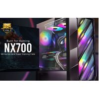 Antec NX700, ATX, 3x ARGB Fans, Meshed Front Panel, Tempered Glass, LED control Button, 360mm Radiator Front Support, Gaming Case