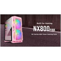 Antec NX800 Pink E-ATX, ATX 2x 20CM ARGB Front, 1x12CM ARGB Rear, 2x 14CM ARGB Top,Tempered Glass, Built-in LED Controller. Mesh Front. gaming case