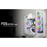 Antec P120 Crystal WHITE Tempered Glass  ATX, E-ATX, Heat Dissipation, VGA Holder, Horizontal and Vertical Scalability, Slide Panel, Gaming Case