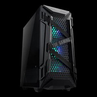 ASUS GT301 TUF Gaming Case Black ATX Mid-Tower Tempered Glass Compact Case, Honeycomb Panel, 4 Total Pre-Installed 120mm Fans 3x ARGB + 1x