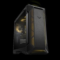 ASUS GT501 TUF Gaming Case Grey ATX Mid Tower Case With Handle, Supports EATX, Tempered Glass Panel, 4 Pre-Installed Fans 3x120mm RBG 1x140mm PWN